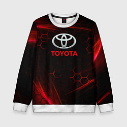 Свитшот детский Toyota Неоновые соты, цвет: 3D-белый