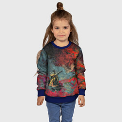 Свитшот детский Sekiro Самурай против дракона, цвет: 3D-синий — фото 2