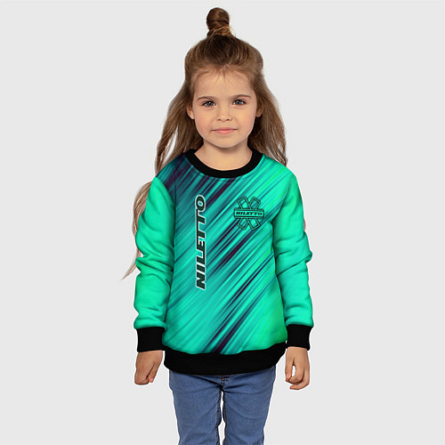 Детский свитшот Нилетто Niletto лого / 3D-Черный – фото 4
