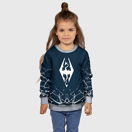 Детский свитшот THE ELDER SCROLLS SKYRIM ЭМБЛЕМА ДРАКОНА / 3D-Меланж – фото 4