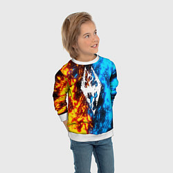 Свитшот детский TES SKYRIM BATTLE FIRE БИТВА ОГНЕЙ, цвет: 3D-белый — фото 2