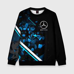 Свитшот детский Mercedes AMG Осколки стекла, цвет: 3D-черный