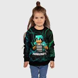 Свитшот детский Minecraft молнии, цвет: 3D-черный — фото 2