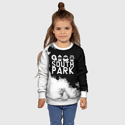Свитшот детский Все пацаны на черном фоне Южный Парк, цвет: 3D-белый — фото 2