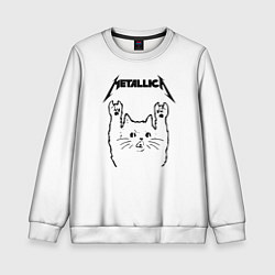 Свитшот детский Metallica Meowtallica, цвет: 3D-белый