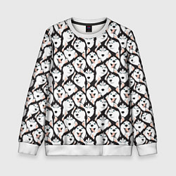 Свитшот детский Сибирский Хаски Husky, цвет: 3D-белый