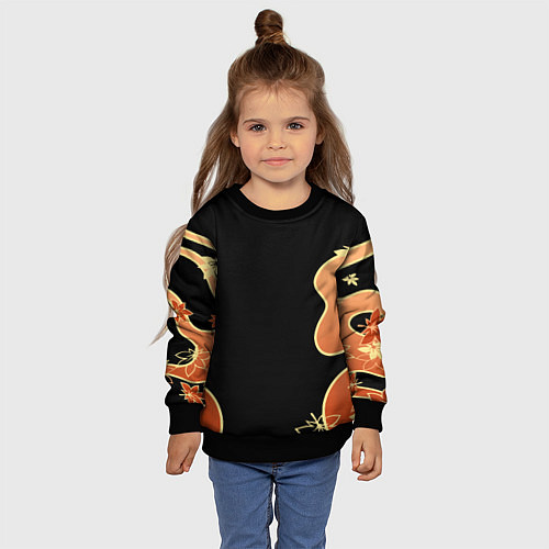 Детский свитшот КАДЗУХА ПАТТЕРН / 3D-Черный – фото 4