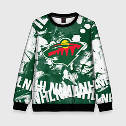 Свитшот детский Minnesota Wild, Миннесота Уайлд, цвет: 3D-черный