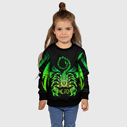 Свитшот детский Acid scorpion, цвет: 3D-черный — фото 2