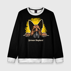 Свитшот детский Немецкая Овчарка German Shepherd, цвет: 3D-белый