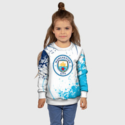 Свитшот детский Manchester City - Футбольный клуб, цвет: 3D-белый — фото 2