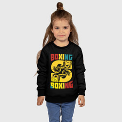 Свитшот детский Бокс, Boxing, цвет: 3D-черный — фото 2