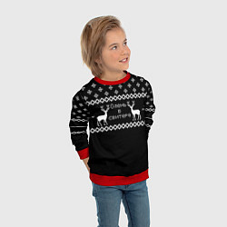 Свитшот детский Олень в свитере, цвет: 3D-красный — фото 2