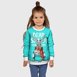 Свитшот детский Олень в свитере с оленями, цвет: 3D-белый — фото 2