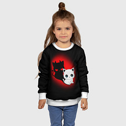 Свитшот детский КОТИК ДЬЯВОЛ KITTY DEVIL, цвет: 3D-белый — фото 2