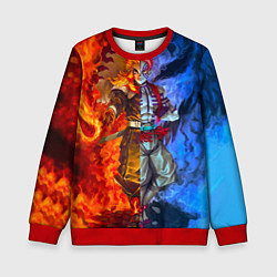 Свитшот детский Аказа и Ренгоку противостояние клинок рассекающий, цвет: 3D-красный