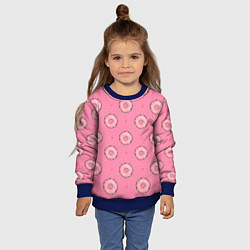 Свитшот детский Розовые пончики паттерн, цвет: 3D-синий — фото 2