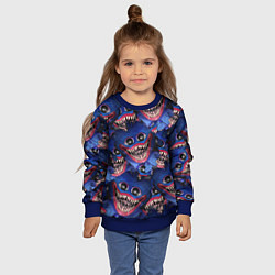 Свитшот детский Huggy Wuggy: Pattern Face, цвет: 3D-синий — фото 2