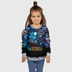 Свитшот детский LEAGUE OF LEGENDS ЛИГА ЛЕГЕНД ГЕРОИ, цвет: 3D-меланж — фото 2