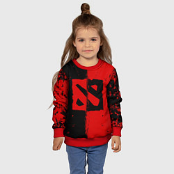 Свитшот детский DOTA 2 БРЫЗГИ КРАСОК, КРАСНО ЧЁРНЫЙ ЛОГО, цвет: 3D-красный — фото 2