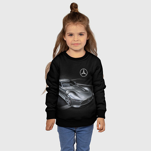 Детский свитшот Mercedes-Benz motorsport black / 3D-Черный – фото 4