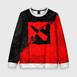 Детский свитшот DOTA 2 RED BLACK LOGO, БРЫЗГИ КРАСОК