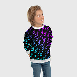 Свитшот детский JOJOS BIZARRE ADVENTURE NEON PATTERN НЕОН УЗОР, цвет: 3D-белый — фото 2