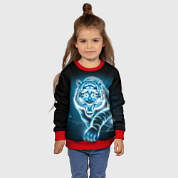Свитшот детский НЕНОНОВЫЙ ТИГР 2022 NEON TIGER NEW YEAR, цвет: 3D-красный — фото 2
