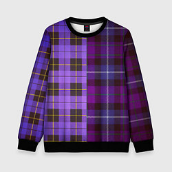 Свитшот детский Purple Checkered, цвет: 3D-черный