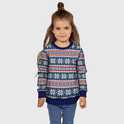 Свитшот детский Knitted Christmas Pattern, цвет: 3D-синий — фото 2
