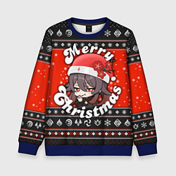 Свитшот детский HU TAO MERRY CHRISTMAS, цвет: 3D-синий
