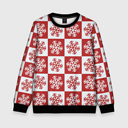 Свитшот детский Шахматные Снежинки, цвет: 3D-черный