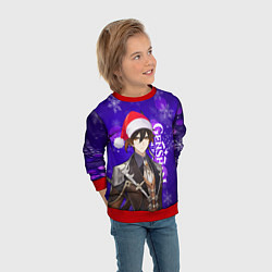 Свитшот детский НОВОГОДНИЙ GENSHIN IMPACT, ЧЖУН ЛИ, цвет: 3D-красный — фото 2