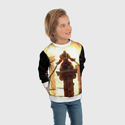 Свитшот детский GOD OF WAR КРАТОС В ЦЕПЯХ, цвет: 3D-белый — фото 2