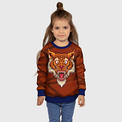 Свитшот детский Тигр Evil, цвет: 3D-синий — фото 2