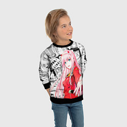 Свитшот детский Zero Two Зеро ту на манге фрейм, цвет: 3D-черный — фото 2