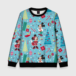Свитшот детский Mickey and Minnie pattern, цвет: 3D-черный