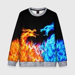 Свитшот детский FIRE DRAGONS ОГНЕННЫЕ ДРАКОНЫ, цвет: 3D-меланж