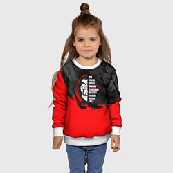 Свитшот детский La Casa de Papel Professor, цвет: 3D-белый — фото 2