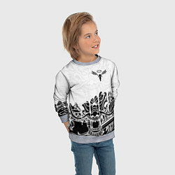 Свитшот детский WALHALLA TEAM НА СПИНЕ БЕЛЫЙ ДРАКОН, цвет: 3D-меланж — фото 2