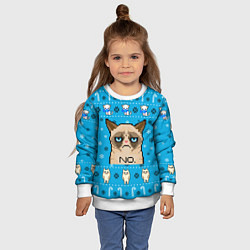Свитшот детский Grumpy КОТ МЕМ НОВОГОДНИЙ, цвет: 3D-белый — фото 2