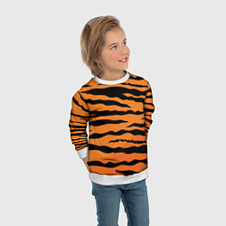 Свитшот детский Шкура тигра вектор, цвет: 3D-белый — фото 2