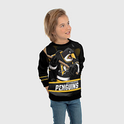 Свитшот детский Питтсбург Пингвинз, Pittsburgh Penguins, цвет: 3D-черный — фото 2