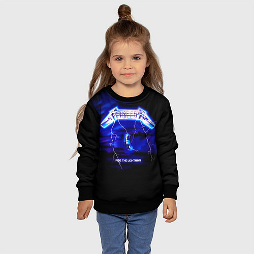 Детский свитшот Ride the Lightning - Metallica / 3D-Черный – фото 4