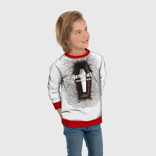 Детский свитшот Death Magnetic - Metallica / 3D-Красный – фото 3