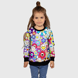 Свитшот детский Цветы Takashi Murakami, цвет: 3D-черный — фото 2