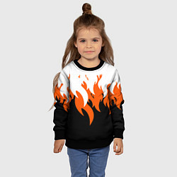 Свитшот детский Оранжевый Огонь, цвет: 3D-черный — фото 2