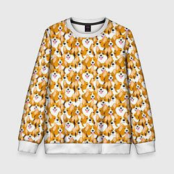 Свитшот детский Собаки Корги, цвет: 3D-белый