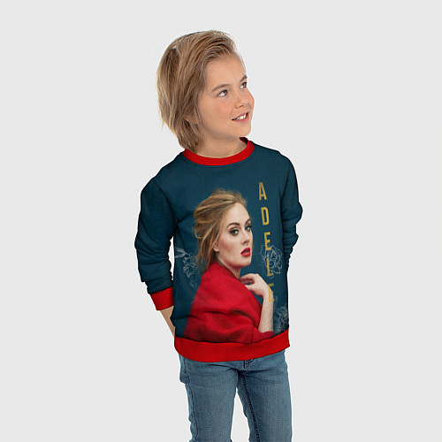 Детский свитшот Portrait Adele / 3D-Красный – фото 3