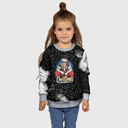 Свитшот детский Merry Christmas Santa с пистолетом, цвет: 3D-меланж — фото 2
